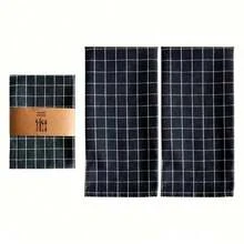 2条黑白棉质洗碗布，吸水性强，多用途厨房/茶巾 - 40*60cm - 查看 13