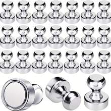 12pcs/24pcs Solid Round Magnets For Whiteboard Silver Fridge Magnets Push Pin Magnets Refrigerator Magnets Locker Magnets For Office, Garage, Kitchen - 12pcs - View 5