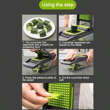 16 In 1 Multifunctional Vegetable Chopper Fruit Slicer Peeler Food Cutter Kitchen Tool - Grey - View 9