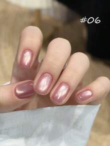 10毫升新款粉金柔光猫眼凝胶指甲油 2026流行新款闪粉甜美粉桃色玻璃珠猫眼美甲美甲用品粉色美甲红色美甲 - 彩色 - 查看 9