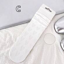 1/3/6 Pairs Women White Lace Hollow Out Socks, Heart Pattern Mid-Calf Socks, Sweet Lolita Style Socks, Straight Tube Socks Without Heels - White - View 24