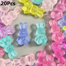 10/20/30Pcs Colorful Frosted Rabbit-Shaped Beads, Transparent Multi-Colored Horizontal-Hole Acrylic Spacer Beads, Suitable For Unique Bracelets, Necklaces, Keychains, And Other Accessories - The Perfect Choice For Craft Enthusiasts - Accessories - View 8