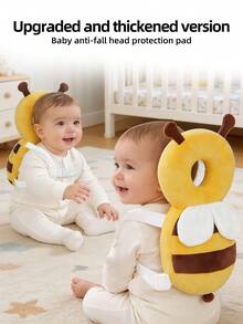 Upgraded Baby Anti-Fall Pillow, Thickened & Widened Toddler Walking Protection Pad, Baby Head Protection Cushion Suitable For Toddlers Learning To Walk And Crawl, Adjustable Baby Head Protection Pad, Breathable Head Protection Pillow, Anti-Fall Pillow, Head Protection Pad, Upgraded Thick Cartoon Bee-Shaped Anti-Fall Head Pad For Infants And Toddlers - Yellow Bee - View 9