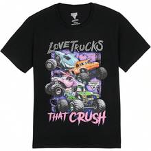 Monster Jam Women's T-Shirt Adult Grave DiggerA El Toro Loco Megalodon - 黑色 - 查看 1