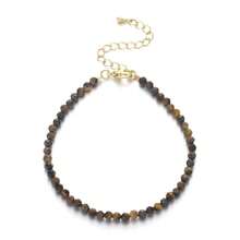 1 件女士精致 3 毫米天然海蓝宝石日光石可调节手链，简约设计，适合日常佩戴，友谊礼物 - 17cm,3mm - 查看 32