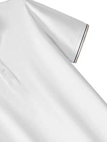 男士轻薄透气Polo衫，时尚商务休闲短袖Polo领上衣 - 白色 - 查看 5