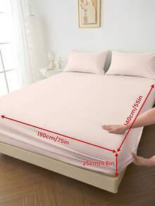 1 bộ ga trải giường cotton 100%, màu trơn, chất liệu dệt may gia đình thoải mái, mềm mại và thân thiện với da, thoáng khí, chống xù lông, phù hợp cho mọi mùa, vừa với giường đơn, đôi, cỡ Queen, cỡ King, có tác dụng bảo vệ nệm, có thể giặt máy, tái sử dụng, thích hợp trang trí phòng ngủ. - Nhiều màu - Xem 97