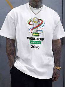 United World Cup Football T-Shirt White World Cup Trophy And Stars Graphic Print For Sports Fans And Events - 白色24 - 查看 2