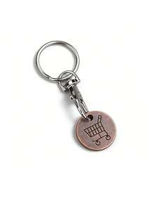 1/5/10 piezas Moneda de metal de carrito de compras de supermercado con logotipo, llavero creativo e interesante con cierre de langosta, regalos para madre, padre, graduación y maestro - Multicolor - Ver 7