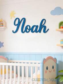 Personalized Wooden Name Plate Custom Wood Name Sign Home Wall Decor DIY Customized Housewarming Birthday Gift Party Decoration Favor - Multicolor - View 1