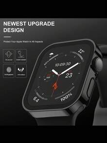 1pc Black Hard PC Straight Edge Ultra-Thin Scratch-Resistant Protective Case Compatible With 49mm - Black - View 5