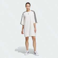 Adidas Originals Women's Retro Casual Loose Fit Short Sleeve Dress - White - View 1