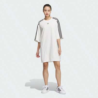  Adidas Originals Women's Retro Casual Loose Fit Short Sleeve Dress