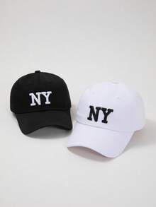 Mũ lưỡi trai nữ phong cách đường phố, thêu họa tiết New York, màu trơn, thoáng khí, chống nắng, lý tưởng để đội hàng ngày vào mùa xuân và mùa hè. - NY - Xem 14