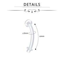 Clear Belly Button Bar Retainer - Flexible Plastic Pregnancy Belly Bar (10mm/12mm/14mm/16mm/18mm) Navel Piercing Maternity & Postpartum Belly Ring - Clear - View 4