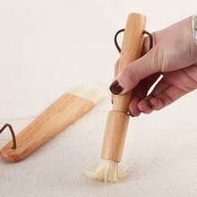 1pc Barbecue Brush, Oil Brush, Beechwood Bristle Brush, Round Pastry Brush, Wooden Handle Bread & Cake Baking Brush - Multicolor - View 4