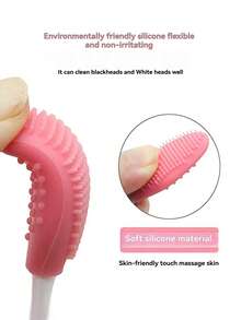 5pcs Lip Exfoliating Brush Set, Double-Sided Mini Silicone Scrub Brush, Unisex Blackhead Cleansing Brush, Nose Pore Cleaner, Lip & Face Cleaning Brush, Silicone Blackhead Remover, Acne Scrub Brush - Multicolor - View 5