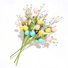 1/3pcs Artificial Easter Vine Decor, With Speckled Eggs And Colorful Berries, Artificial Easter Stems, Spring Berry Accented Easter Eggs, Colorful Berries, Leaves And Branches, Easter Decorations, Suitable For Easter Decoration, Centerpiece, Easter Celebration, Home Vase Decor - Multiple Styles - View 3