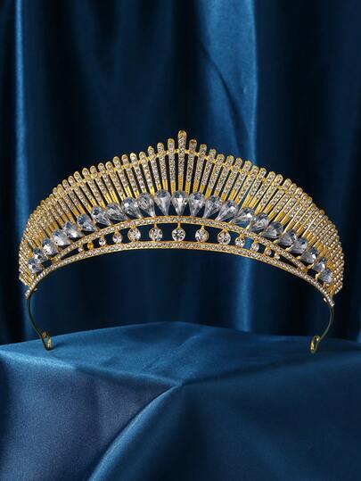 通用巴洛克风格婚礼头饰皇冠水晶水钻新娘皇冠和头饰，女士款
