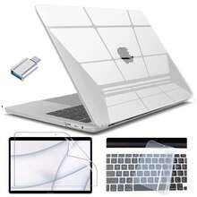 4pcs Compatible With Macbook Air 13-Inch Case 2025 2024 2022 M4 A3240 M3 A3113 M2 A2681, Plastic Hard Case, Keyboard Cover, Screen Film And Type C Air 13.6-Inch Case, Black Office Desk Desk Office Supplies Office Accessories Mouse Pad Desk Mat Mousepad Study Table Mouse Pad For Desk Desk Decor - 13.6 A2681/A3240 - View 4