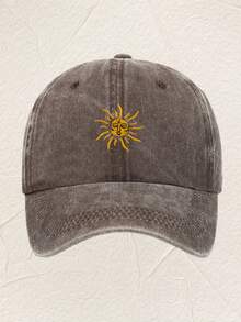 1 chiếc mũ lưỡi trai thêu mới, đã qua xử lý giặt, mũ chống nắng ngoài trời thường ngày dành cho cả nam và nữ, thoáng khí, chống tia UV. - Thần Mặt Trời - Xem 16