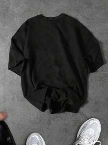 LC Sport Corelite Men's Summer Casual Dumbbell Print Sports-Shirt Oversized Gym Shirts Workout Tees Baggy ShirtCasual Daily Wear Men Shirts,Tees,Mens Clothes,-Shirt,Retro-Shirt,Male And Female Neutral Short Sleeves,Clothes Plus Size,Sweatshirt,Clothes Women,Tops,New Year's Clothing,Womens Tops,Spring,Summer Tops Women,Spring Clothes,Vacation Outfits ,Summer Outfits,Tees Women - 黑色2 - 查看 2