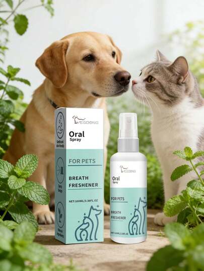 Pet Mint Breath Freshening Spray - This Pet Mint-Flavored Breath Freshening Spray Set Is Specially Designed For Daily Oral Care Of Cats And Dogs. The Natural Mint Aroma Is Refreshing And Pleasant, Quickly Improving Pet's Bad Breath And Making Close Interactions More Enjoyable.