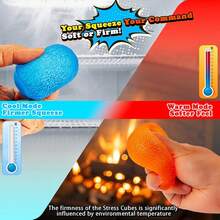成人减压挤压玩具，迷你慢回弹冰块，桌面焦虑缓解器，便携式压力球，办公室放松礼品 - 多色 - 查看 3