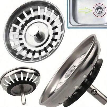 1/2pcs Stainless Steel Kitchen Sink Drain Stopper, Waste Plug Filter, Bathroom Hair Catcher, Sink Strainer, Drain Catcher, Kitchen Tool,Drain Covers, Kitchen Accessories, Bathroom Accessories, Suitable For Shower Rooms, Prevent Sink Blockages, Floor Covers For Shower Drains And Hair Outlet Filters, Also Suitable For Bathroom Bathtubs And Kitchens, Bathroom Supplies, Home Bathroom Decorations.