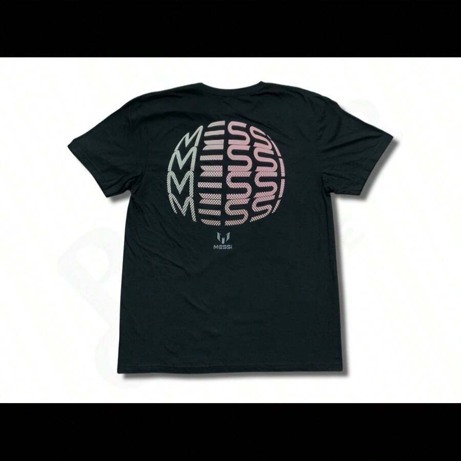 Lionels Messis Soccer T-Shirt Men's Medium Black Cotton Globe MLS Futbol - 黑色 - 查看 1