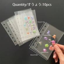 A7透明便携式双扣多功能活页夹，透明贴纸簿活页夹，密封簿，贴纸簿，可用作相册，省钱，文具，笔记本，密封簿，学校及办公用品 - 彩色 - 查看 13