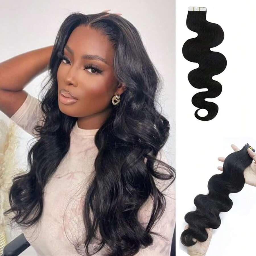 Human Hair Extensions Tape In Extensions Body Wave Glue In Hair Extensions Real Human Hair 18Inch 20PCS/Pack Remy Hair For