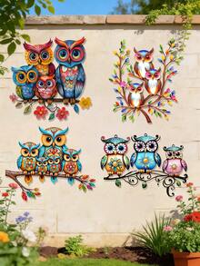 Tranh treo tường hình cú mèo phong cách Bohemian 2D bằng kim loại, kích thước 11,81 inch, thích hợp treo trong nhà và ngoài trời, lý tưởng cho ban công, sân vườn, phòng khách, phòng ngủ và hàng rào ngoài trời. Món quà ngày lễ tuyệt vời dành tặng bạn bè và gia đình. - Cú vẽ - Xem 5