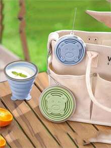Portable Outdoor Camping Travel Folding Cup, Silicone Collapsible Cup For Brushing Teeth, Travel Folding Water Cup - Multicolor - View 3