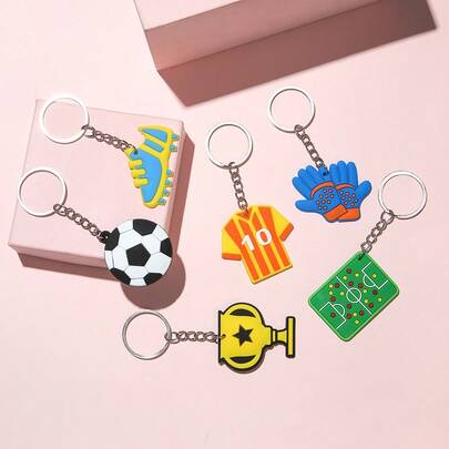 1pc Football Fan Exclusive Keychain, With Design And Random Style, Compact, Exquisite And Practical. Whether It's A Christmas Surprise, A New Year's Gift, A Valentine's Day Greeting, Or A Small Gift For The Start Of The School Year Or An Easter Souvenir, It's Perfect For Giving To Friends And Family. Practical And Fan Friendly, It Is A Thoughtful Choice For Various Holidays And Daily Gifts, With A Strong Sense Of Atmosphere When Worn On The Go. (Stochastic Style)