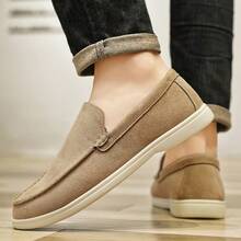 (Kích thước nhỏ hơn bình thường, vui lòng đặt lớn hơn một size) Giày lười nam kiểu retro, chống trượt, thoáng khí, thoải mái. - Màu be - Xem 4
