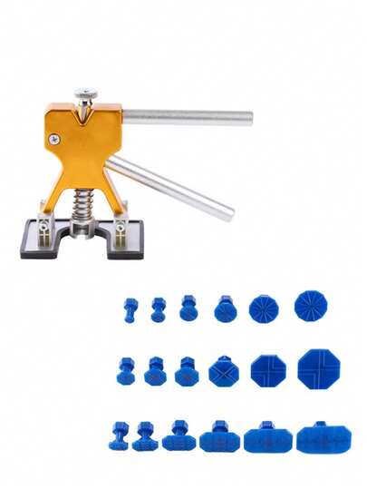 18pcs Car Dent Repair Tool Kit (Including Dent Puller) - Paintless Dent Removal Tool Set For Car Body Dents, Dings, Hail Damage Repair