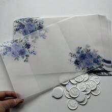 NIEWSPECIAL 20 tờ giấy trong suốt họa tiết hoa lá màu nước, thích hợp cho thiệp mời cưới kích thước 5"x7", làm bao bì giấy trong suốt, thiệp mời cưới tự thiết kế, thiệp mời cưới DIY. - Nhiều màu - Xem 29