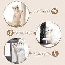 Hzuaneri Cat Tree For Indoor Cats, 48 Cm Cats Tower With Cat Scratching Post, Large Pentagonal Top Platform, One-Piece Scratching Board, Grooming Post - Dark Grey - View 4
