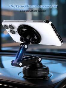360°可调节车载手机支架，带吸盘和磁性底座，兼容 MagSafe和安卓手机，可折叠仪表盘/挡风玻璃支架，适用于汽车、卡车、办公桌、浴室等场所，防震通用智能手机支架 - 磁吸折疊支架 - 查看 2