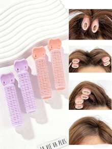 4/2pcs Fluffy Hair Volumizing Toppers, Seamless Hair Clips For Roots, Bangs & Hairline - Multicolor - View 1