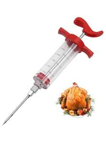 5 piezas/2 piezas Inyector de baster de pavo, inyector de marinada de cocina, jeringa para untar carne, herramienta de hornear con 3 agujas de diferentes tamaños para inyectar condimentos en diversos alimentos y evitar la mezcla de sabores. Diseñado con puntas de aguja perforadas para una inyección profunda. - Multicolor - Ver 5