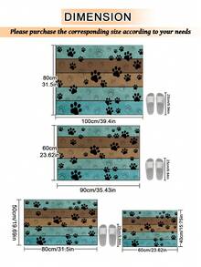1 tấm thảm chống trượt ngoài trời họa tiết dấu chân, thảm trải sàn trong nhà, thảm phòng tắm, thảm nhà bếp, thảm trang trí, thảm hành lang đa năng, mềm mại và thoải mái, dễ vệ sinh, thích hợp cho lối vào trong nhà và ngoài trời, phòng ngủ, trang trí nhà cửa. - Nhiều màu - Xem 4