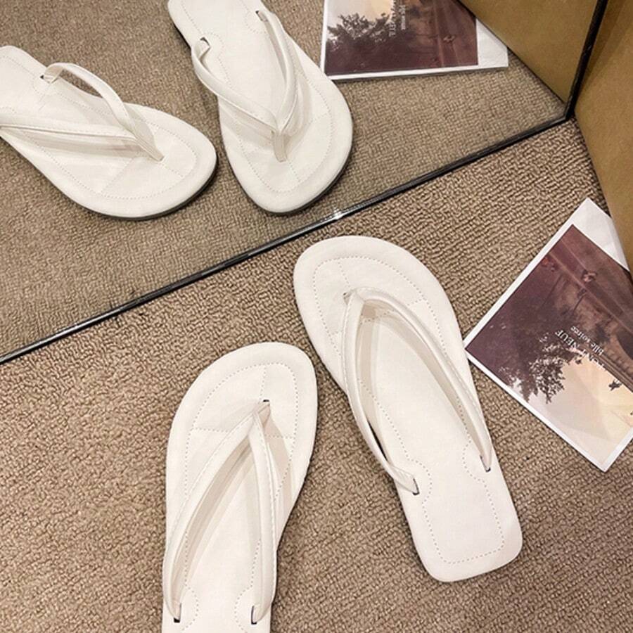 女鞋、女式拖鞋、女式人字拖、米色凉鞋