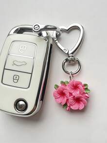 1个/5个装女士蛋形花三色紫罗兰树脂吊坠包包配件，钥匙扣粉色/白色/黄色/紫色/玫瑰粉色魅力汽车钥匙扣/手机/钱包/手提包/背包/三花DIY手机壳钥匙扣背包吊坠包包配件，夏季背包吊坠婚礼配件，钱包吊坠配件，女友生日礼物 - 明亮 - 查看 7