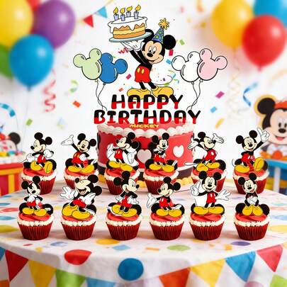 Cartoon Mickey Mouse Series Cake Topper, Birthday Cake Decoration Accessories