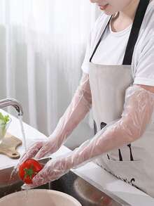 10/50pcs Long Sleeve Waterproof Gloves, Suitable For Household, Kitchen, Laundry, Cleaning - Multicolor - View 4