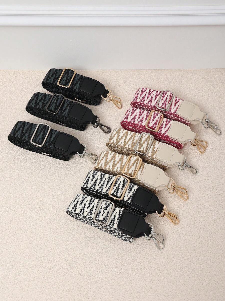 Replacement Bag Strap Adjustable Wide Strap With Black And White Geometric Pattern Perfect For Designer Bags And Everyday Use Cute Girly Stuff - Multicolor - View 1