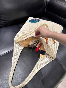 Sac de plage pour vacances d'été, sac fourre-tout de grande capacité, sac à épaule élégant et pour femmes, sac de voyage essentiel, cadeau pour demoiselle d'honneur, sac-repas pour étudiants, sac à main pour femmes d'affaires - Multicolore - Voir 4