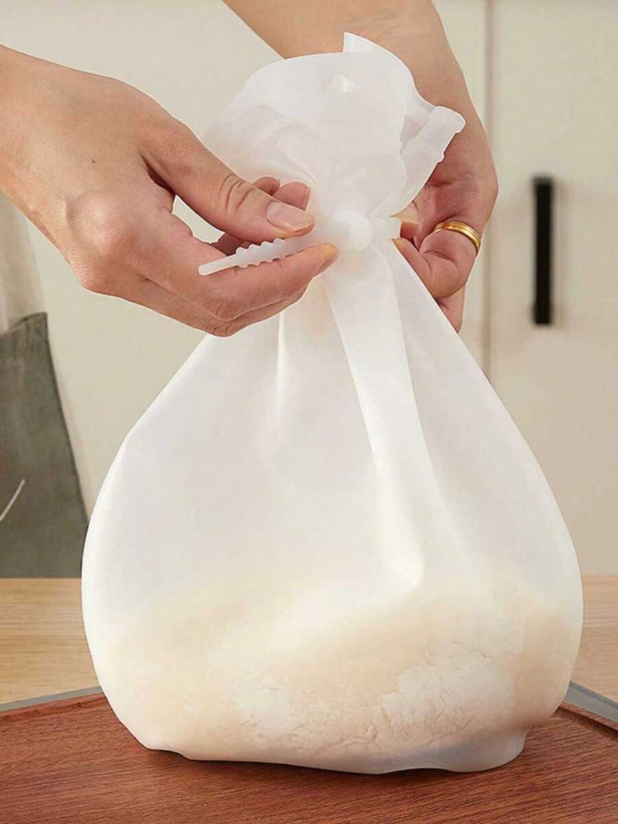 1pc Silicone Non-Stick Kneading Dough Bag, Large Capacity - White Large - View 1